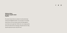 Arka Planda Metin Ve Sosyal Simgeler CSS Şablonu