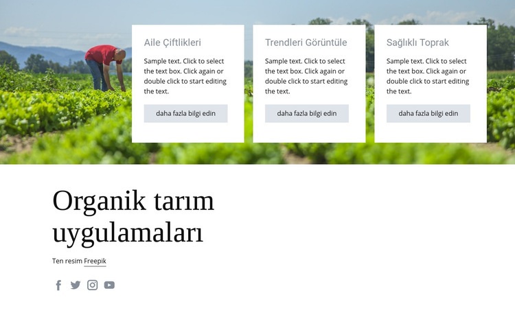 Organik tarım uygulamaları Html Web Sitesi Oluşturucu