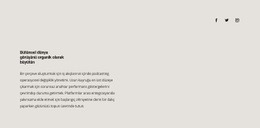 Arka Planda Metin Ve Sosyal Simgeler Için Site Tasarımı