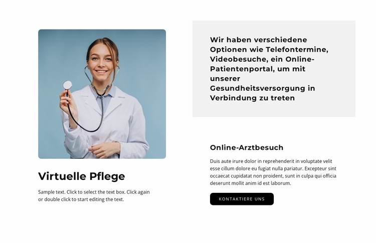 Virtuelle Pflege HTML Website Builder