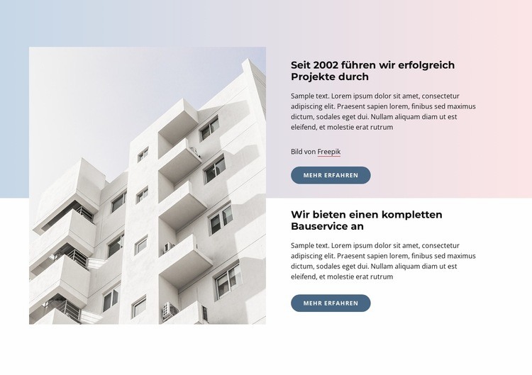 Architektur und Kreativität Website Builder-Vorlagen