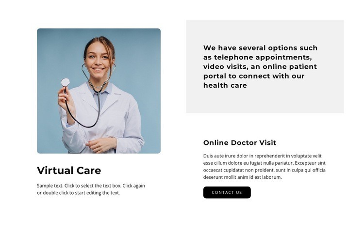 Virtual care Homepage Design