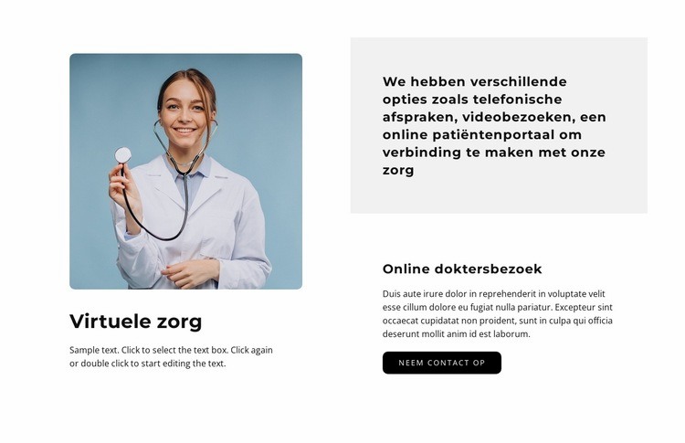 Virtuele zorg Website Builder-sjablonen