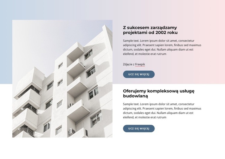 Architektura i kreatywność Makieta strony internetowej