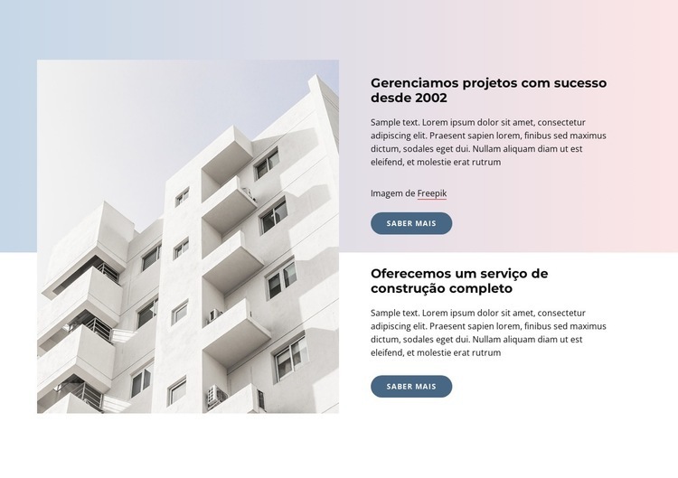 Arquitetura e criatividade Maquete do site