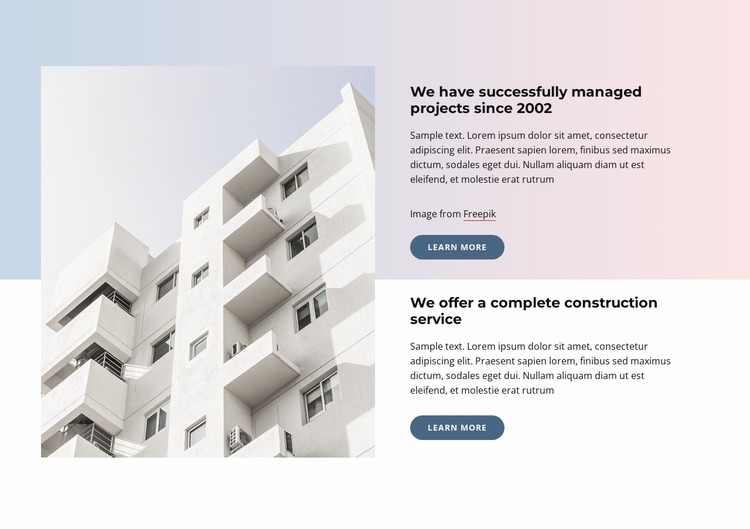 Architecture and creativity Website Mockup