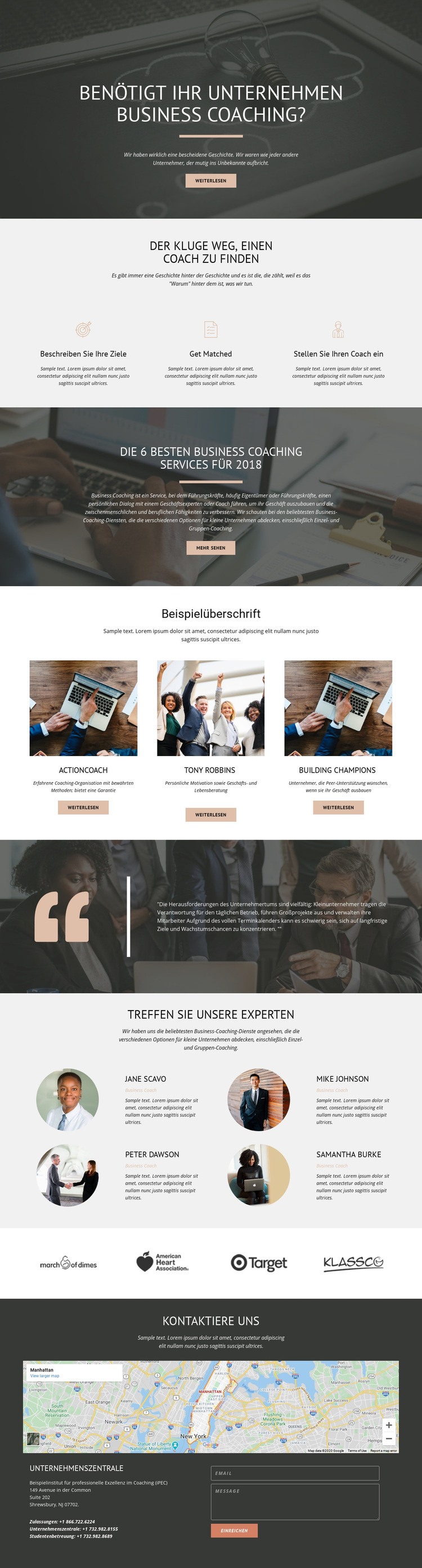 Business Coaching Website Builder-Vorlagen