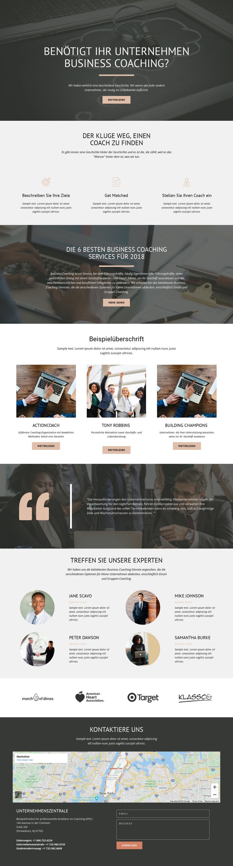 Business Coaching Website design