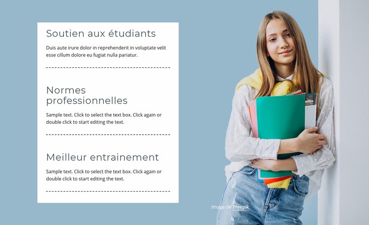 Soutien aux étudiants Conception de site Web