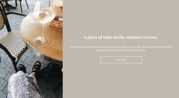 Glass Of Wine On The Terrace - Online HTML Page Builder