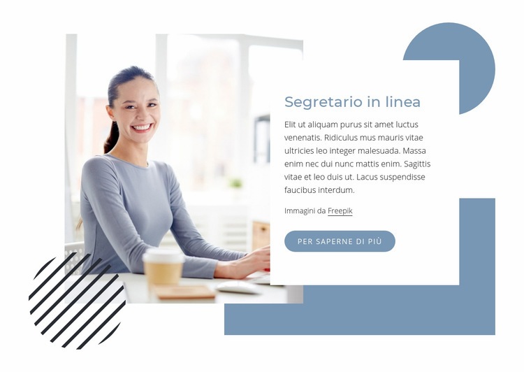 Segretario in linea Mockup del sito web