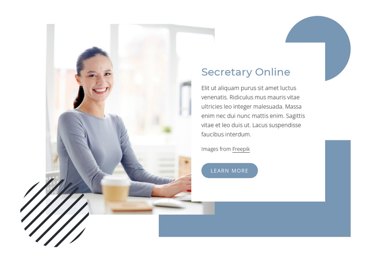 Secretary online One Page Template