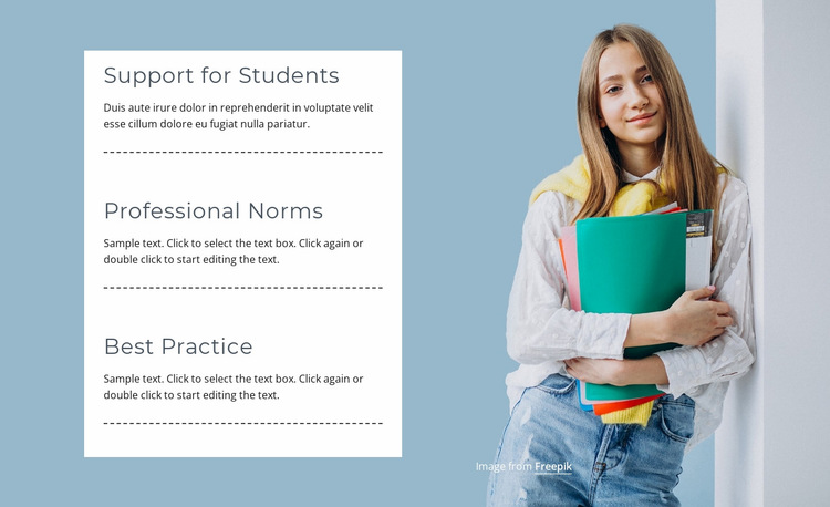 Support for students Website Builder Templates