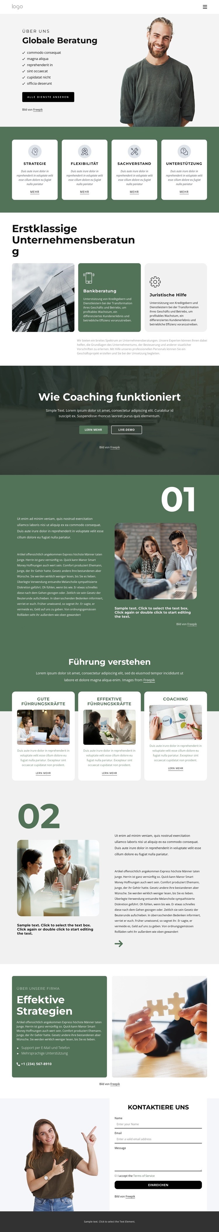 Globales Beratungsunternehmen Website design