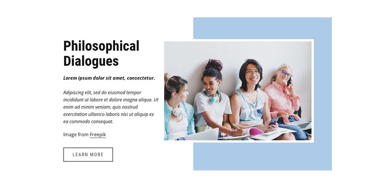Philosophical dialogues Homepage Design