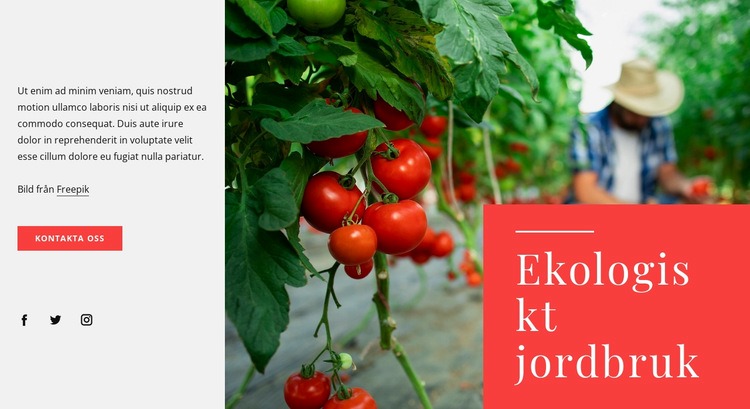 Ekologiska jordbruksprinciper Webbplats mall