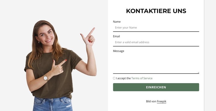 Kontaktiere uns jetzt CSS-Vorlage