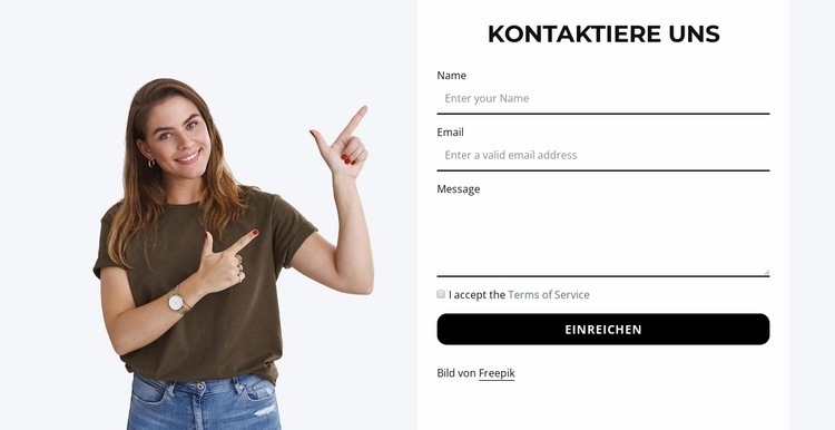 Kontaktiere uns jetzt Website Builder-Vorlagen