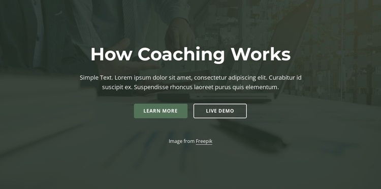 How coaching work Homepage Design