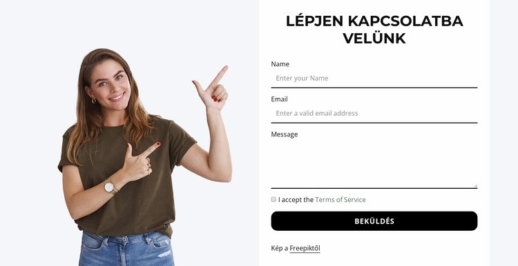 Lépjen kapcsolatba velünk most HTML Sablon