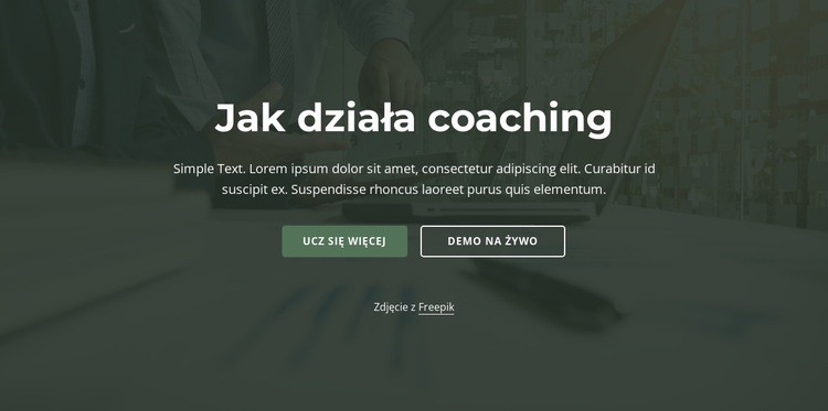 Jak działa coaching Makieta strony internetowej