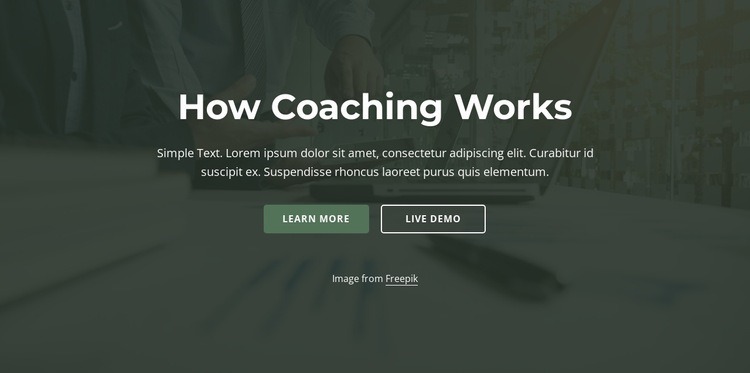 Hur coaching fungerar Html webbplatsbyggare