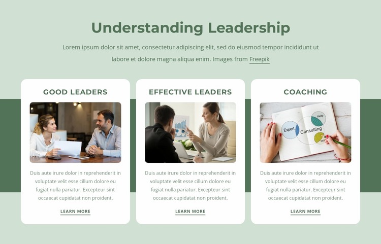 Good leaders Website Mockup
