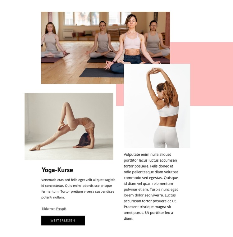 Wählen Sie aus Hunderten von Yoga-Kursen HTML-Vorlage