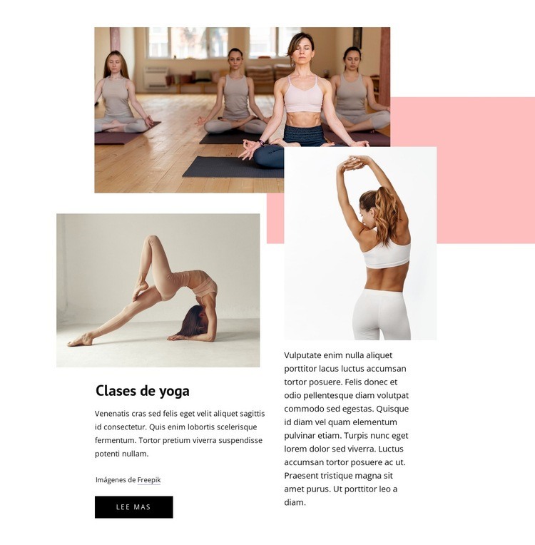 Elige entre cientos de clases de yoga Creador de sitios web HTML