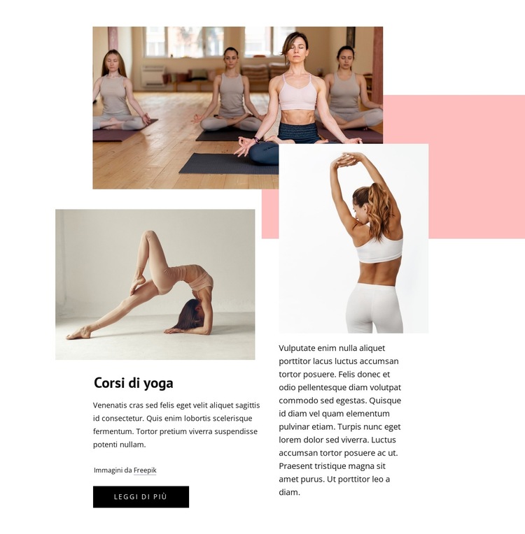 Scegli tra centinaia di lezioni di yoga Modello di sito Web