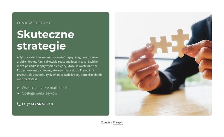 Skuteczne strategie Szablon witryny sieci Web