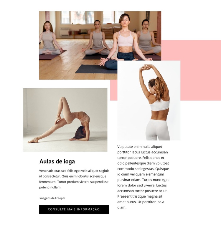 Escolha entre centenas de aulas de ioga Modelo de site