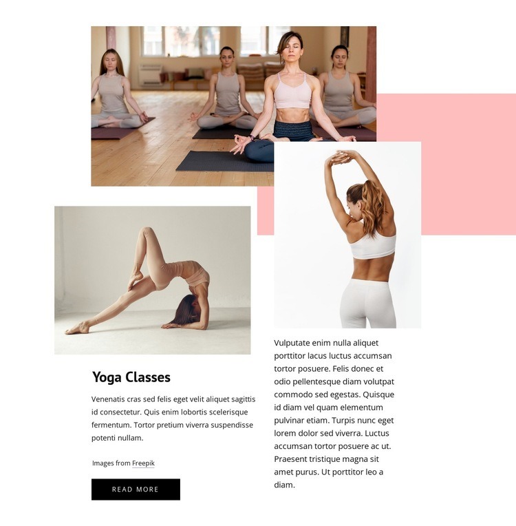 Välj bland hundratals yogaklasser Html webbplatsbyggare
