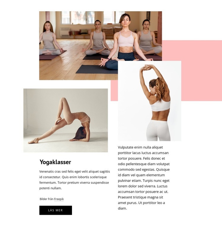 Välj bland hundratals yogaklasser Webbplats mall