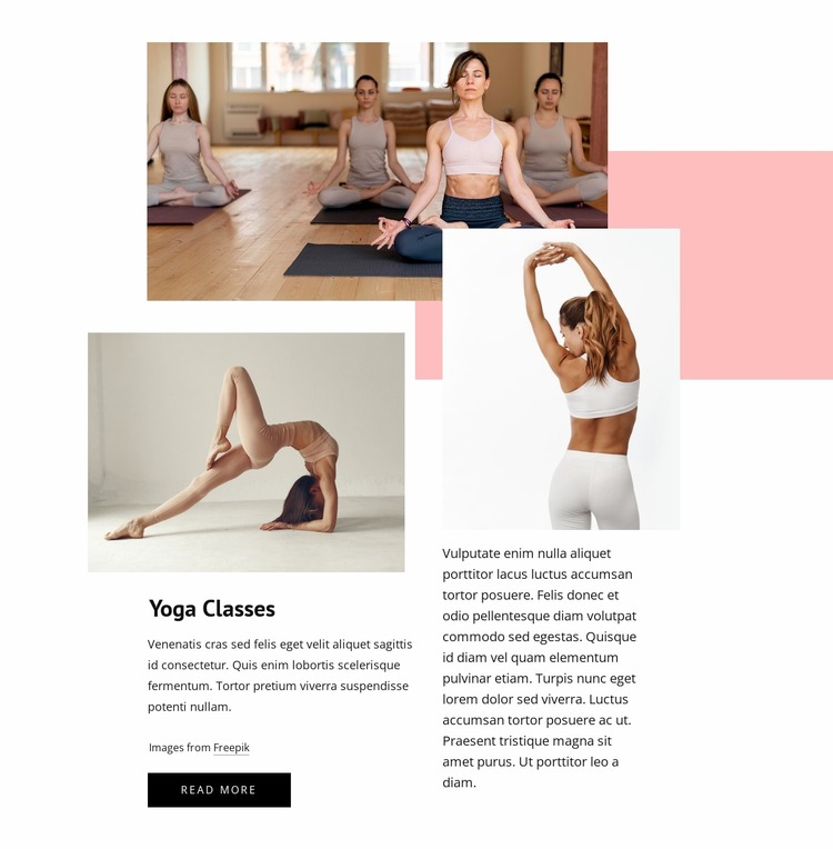 Choose from hundreds of yoga classes WordPress Website Builder