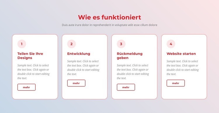 Komplexe webbasierte Software Eine Seitenvorlage