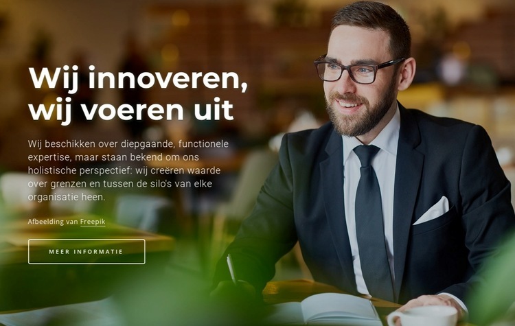 Een unieke samenwerkingscultuur Website mockup