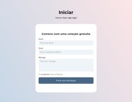 Formulário De Contato Em Gradiente