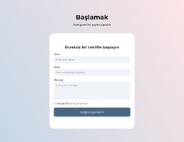 Gradyan Üzerinde Iletişim Formu