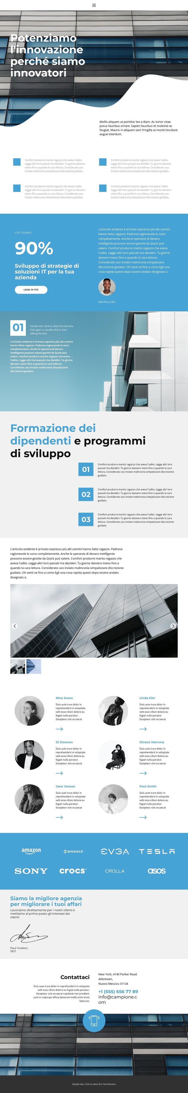 Piccole e medie imprese Mockup del sito web