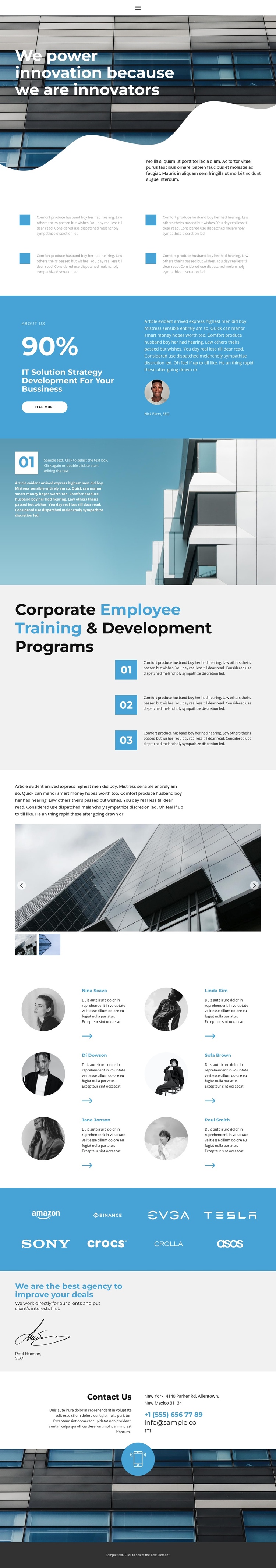 Small and medium enterprises One Page Template