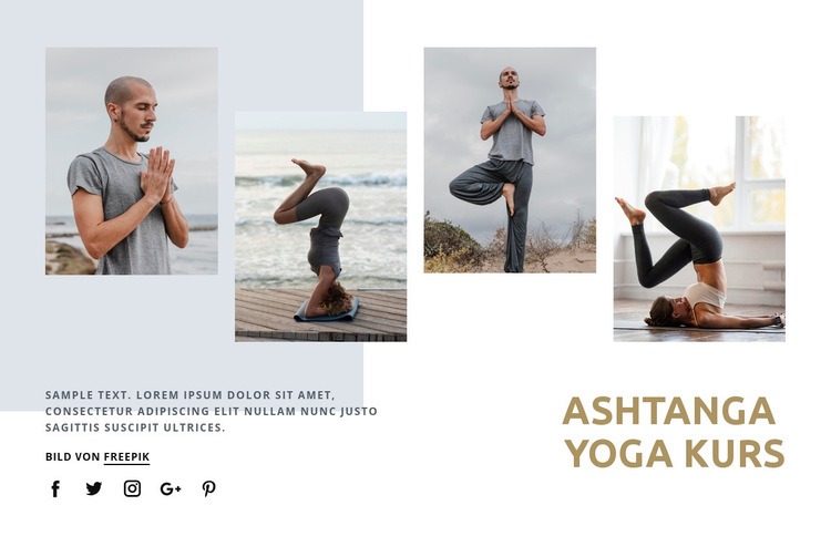 Ashtanga Yoga Kurs Eine Seitenvorlage