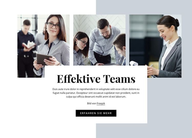 Effektives Team Eine Seitenvorlage