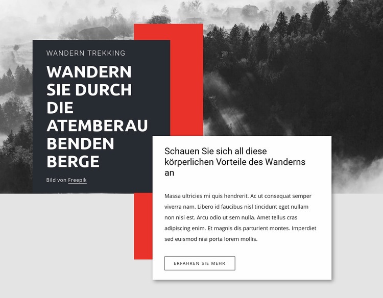 Wandern Sie durch die atemberaubenden Berge Landing Page