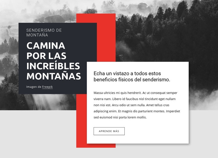 Camina por las increíbles montañas Creador de sitios web HTML