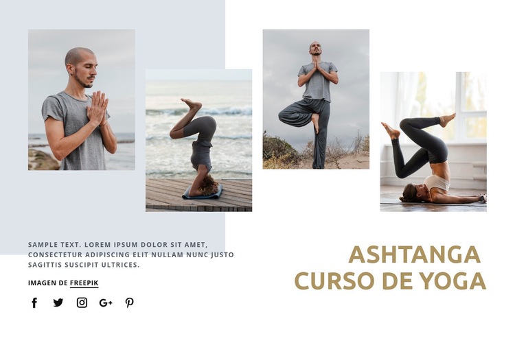 Curso de Ashtanga yoga Creador de sitios web HTML