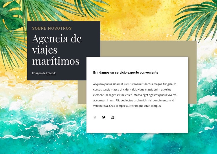 Agencia de viajes por mar Maqueta de sitio web
