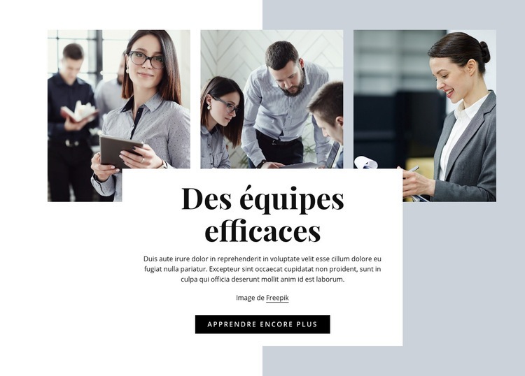 Équipe efficace Conception de site Web