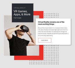 VR Games, Apps And More - Landing Page