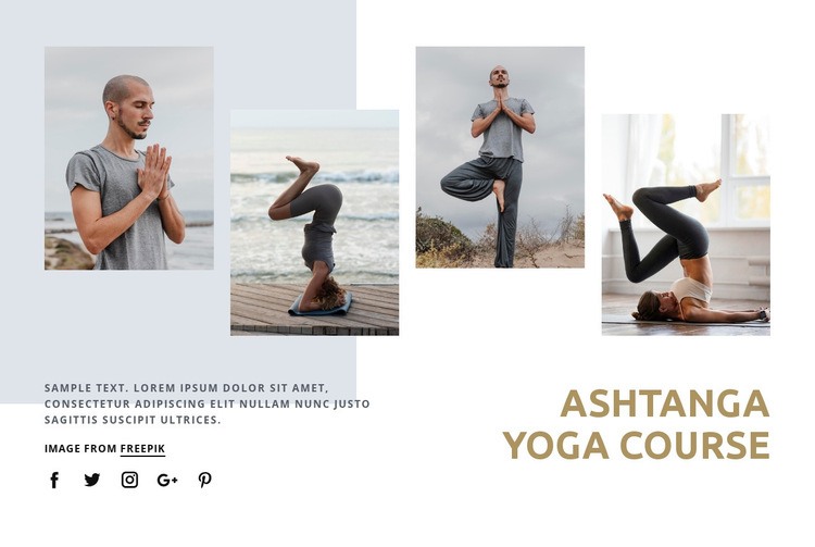 Ashtanga yoga course Homepage Design